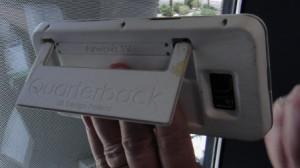 The Quarterback smartphone case includes a battery, ATSC receiver, and a unique fold out antenna.